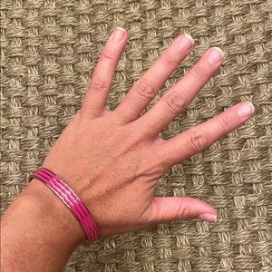 Oscar de La Renta Pink and Rose Gold Bangle Bracelet